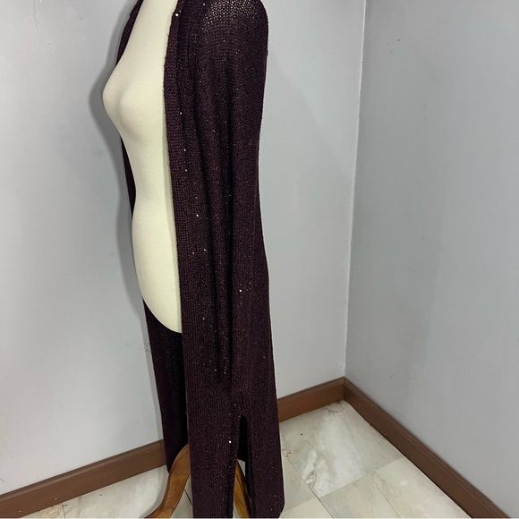 NWT WHBM Burgundy Long Cardigan Whimsigoth Vamp Dark Romance Knit Duster Sweater - Picture 5 of 8
